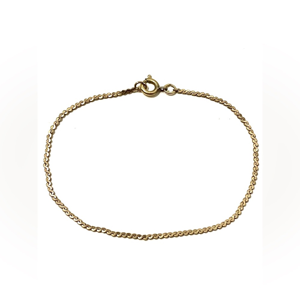 14K Gold Filled Vintage Serpentine Chain Bracelet 7”